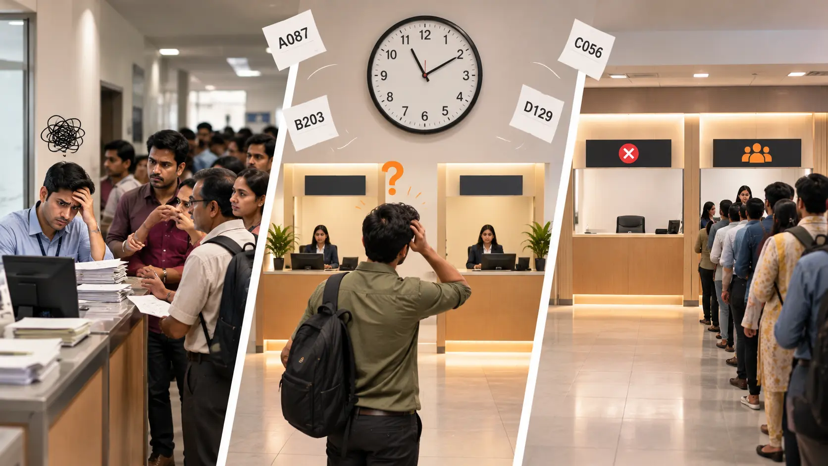 Chaotic Queues A Triptych of Confusion