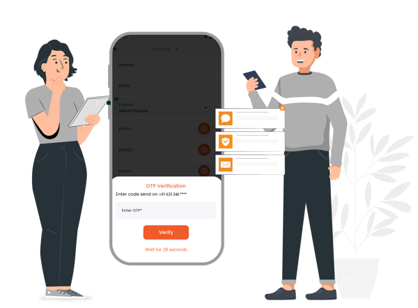 OTP-based secure visitor entry system at corporate office
