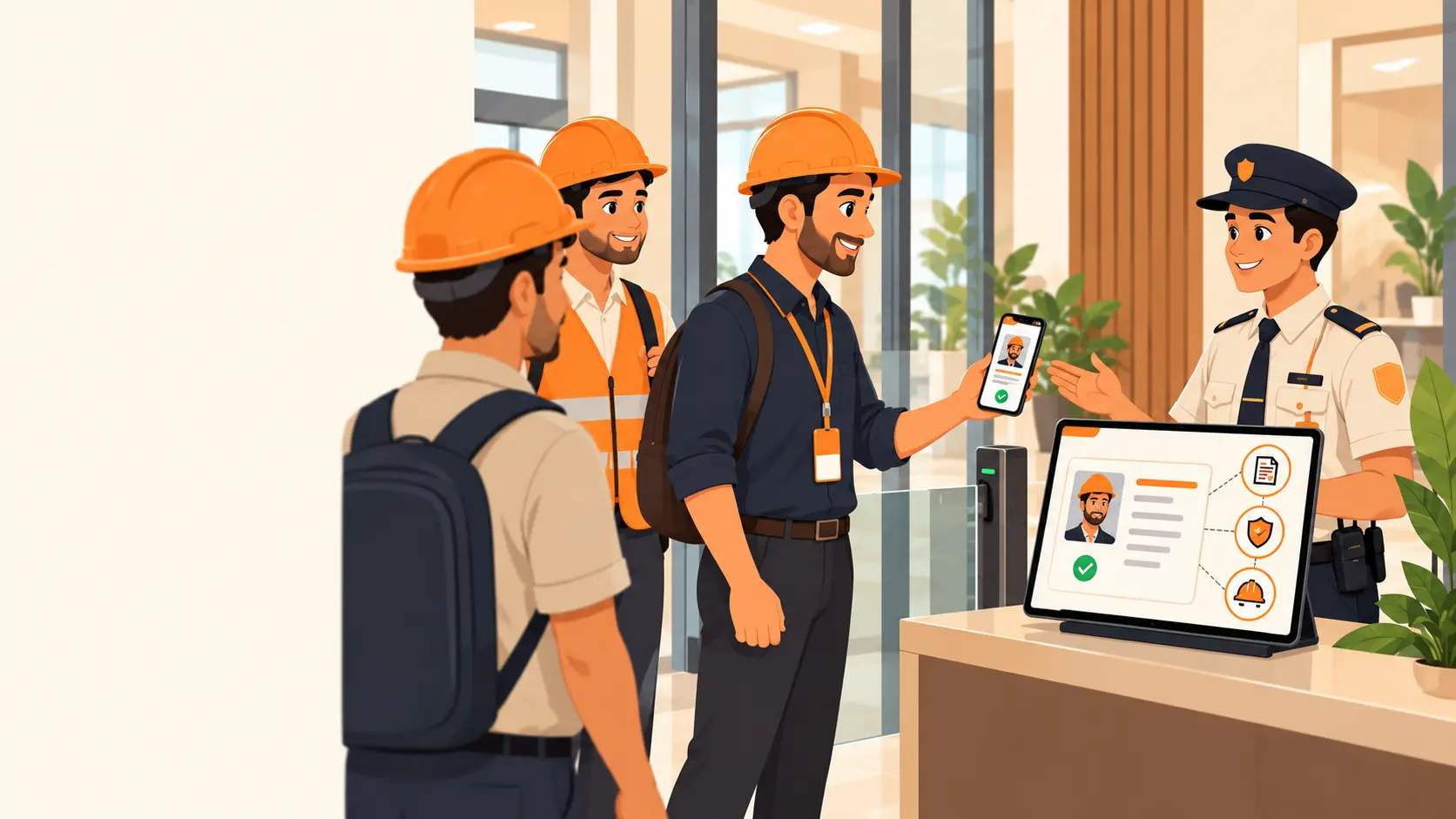 Construction Worker Check-In Lobby